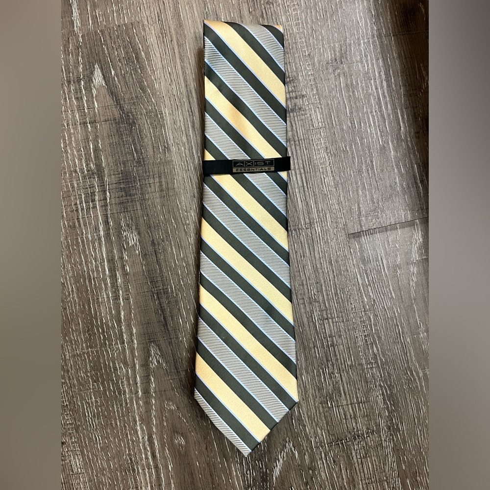 NWT AXIST Essential Tie - Woven Stripe Green